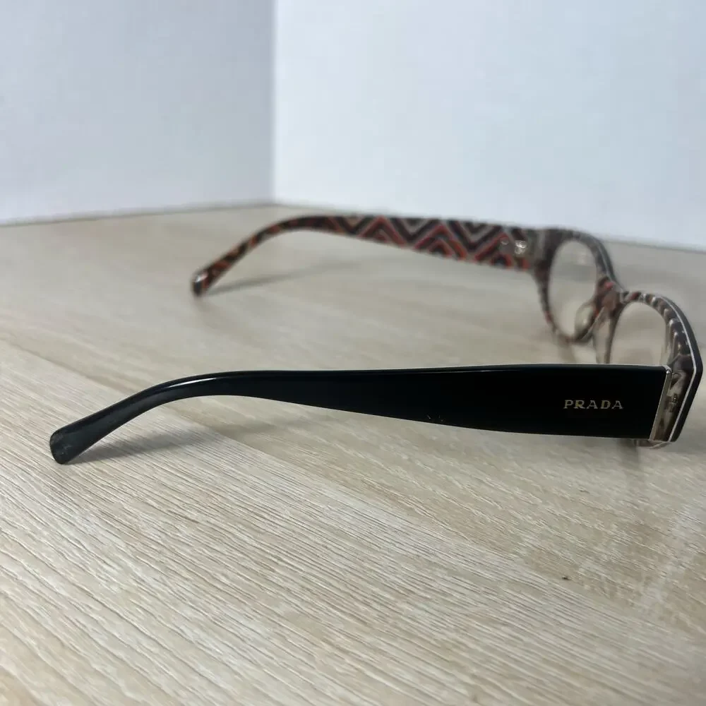 Prada VPR-03P MAS-1O1 Eyeglasses Geometric Pattern Black 53-17-140 READ DESC - Picture 5 of 12